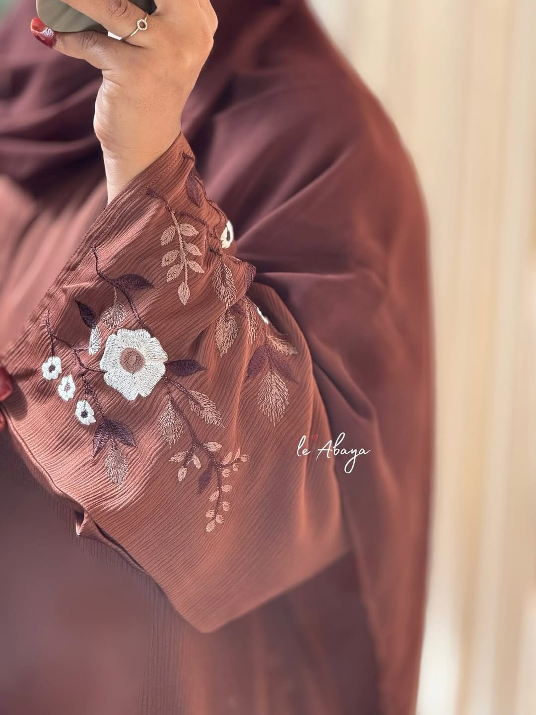 Jafran hand work abaya pitol coller